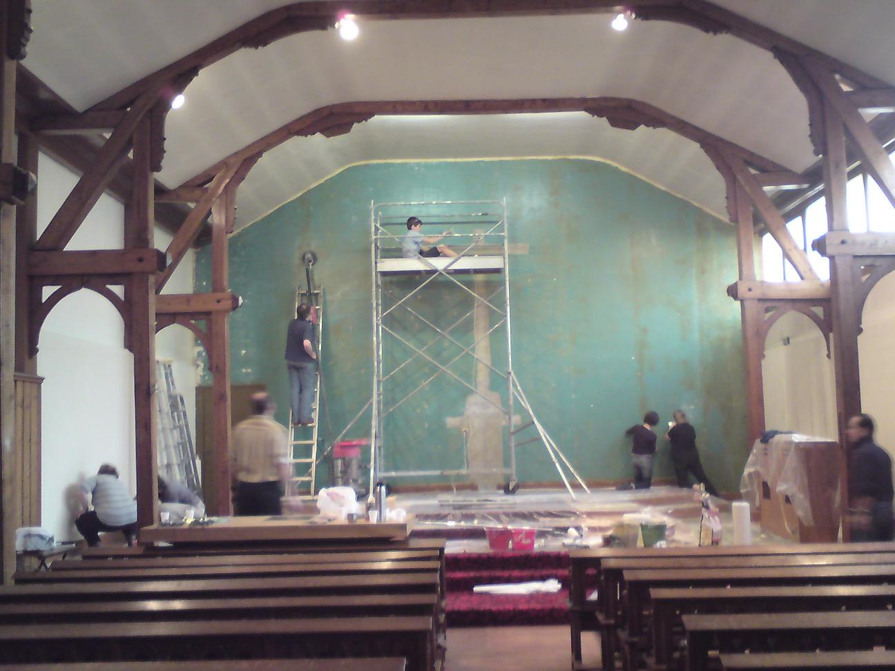 Le choeur de la chapelle en chantier